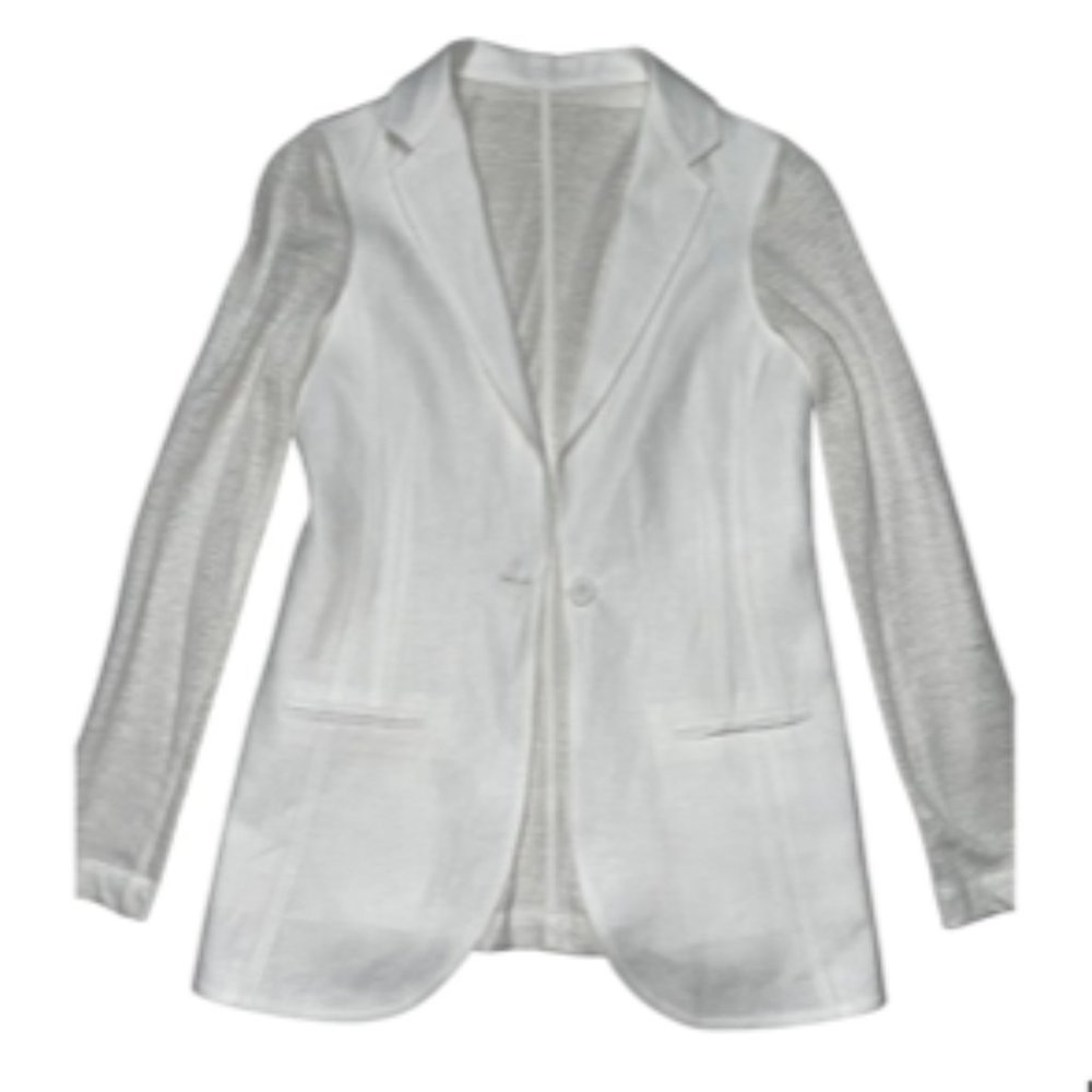 100% Capri White Linen Blazer Womens Size Small